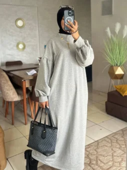 فستان شتوي طويل للمحجبات