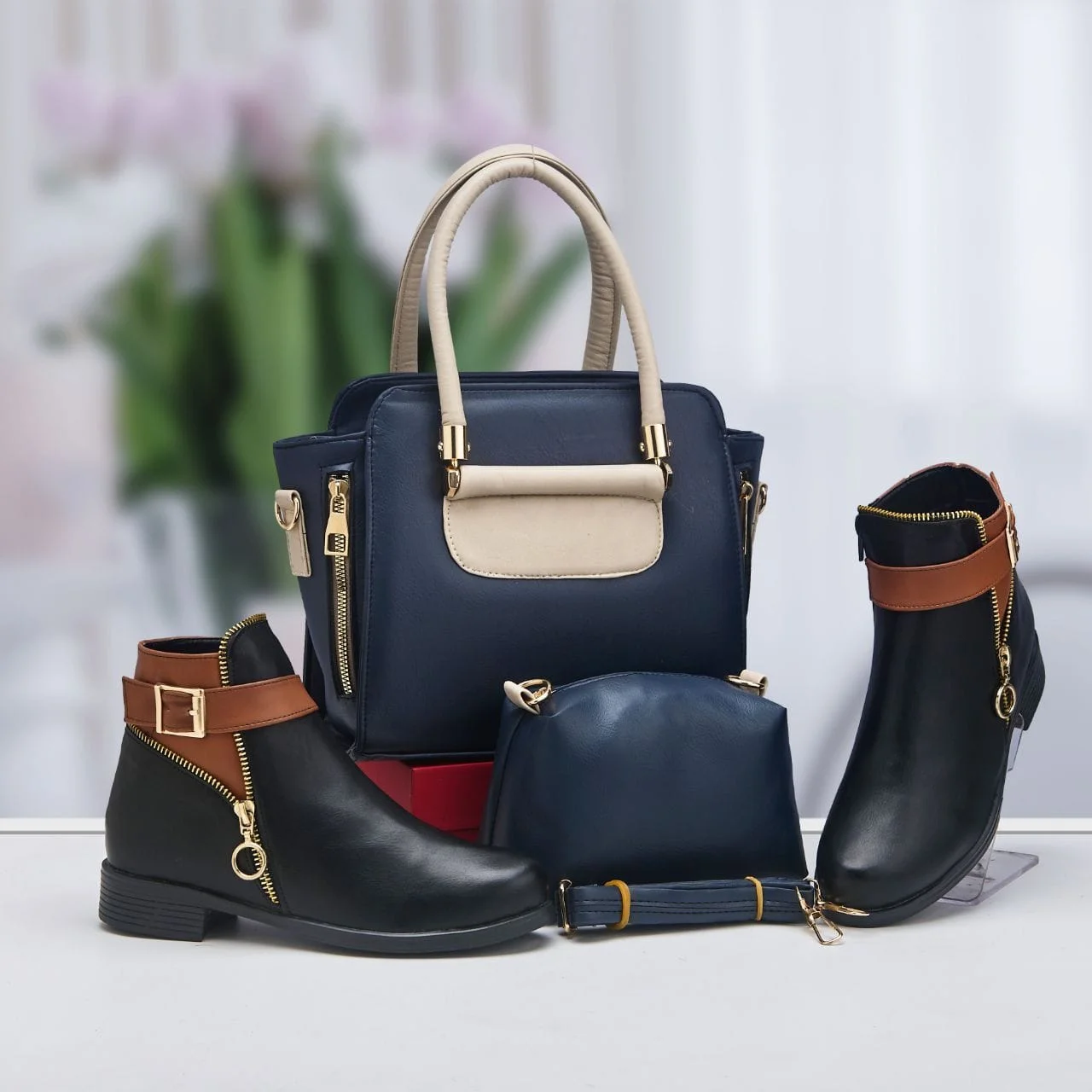 طقم بوت وحقيبة نسائي عصري - قمة الإبداع - Image 2