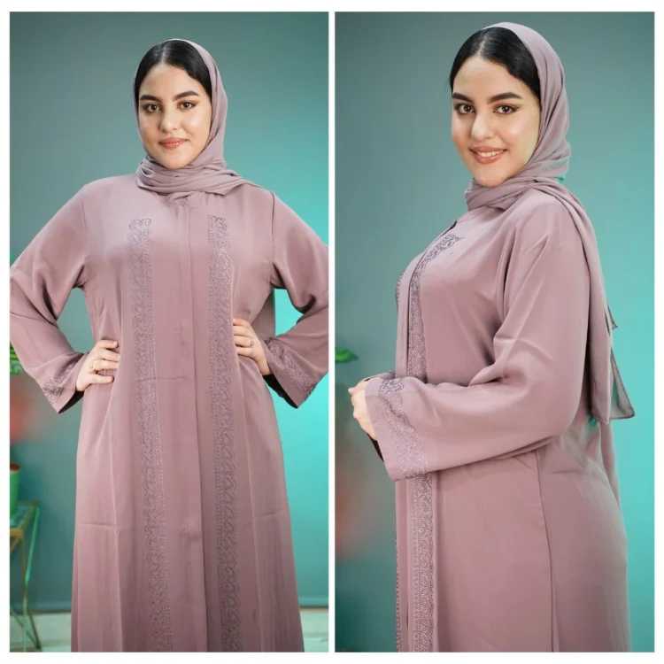 عباية علياء كريب بالفولار كريب مستورد بألوان جذابة - Image 4
