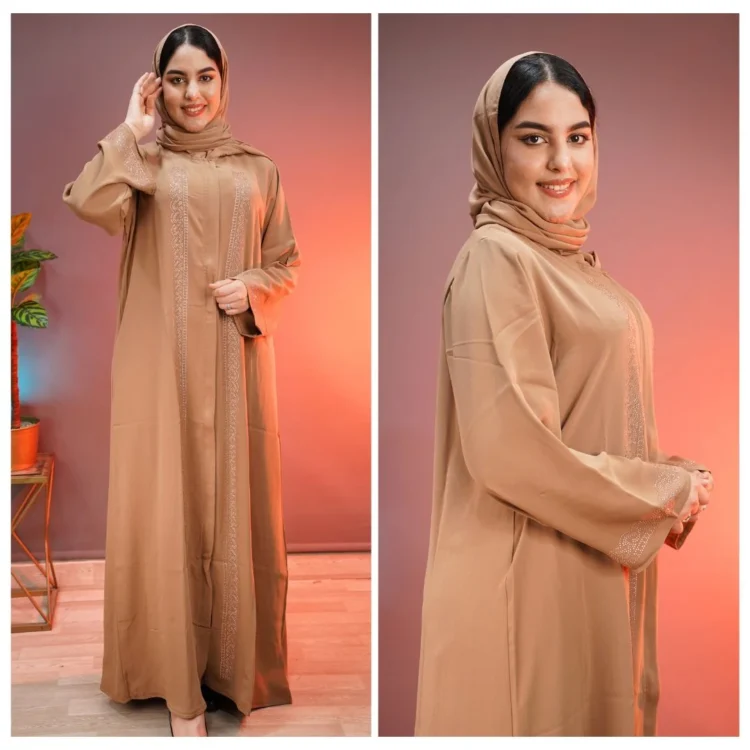 عباية علياء كريب بالفولار كريب مستورد بألوان جذابة - Image 2