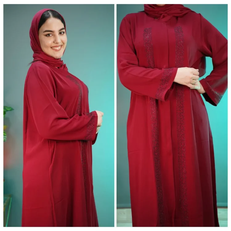 عباية علياء كريب بالفولار كريب مستورد بألوان جذابة - Image 3