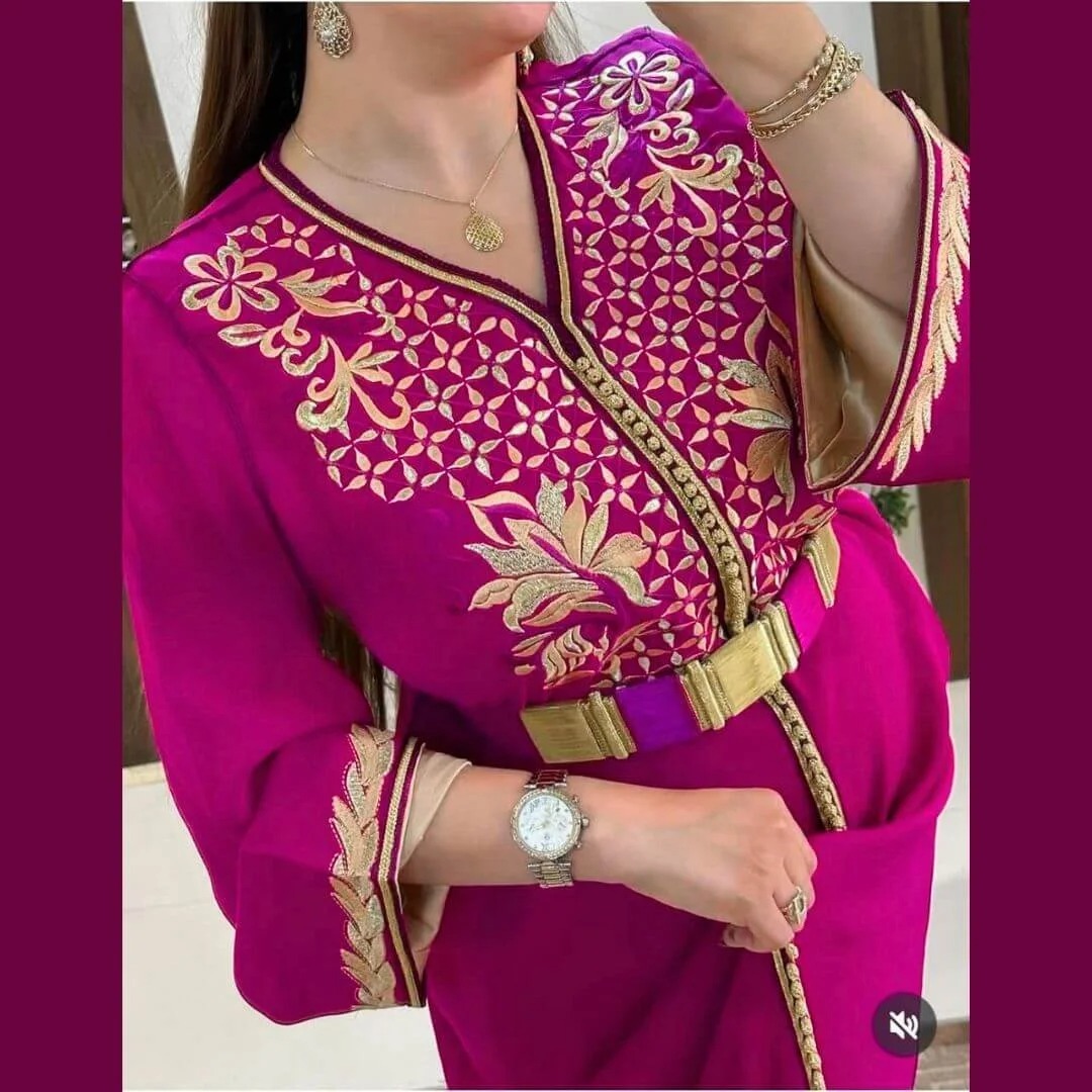 قفطان مغربي هماوي بالطرز الرباطي - Image 2