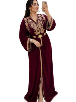 caftan rose broderie rabati 2026