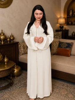 جلابة تقليدية هماوية blanc djellaba traditionnelle homawia