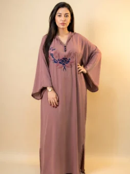 جلابة هماوية بطرزة وردة rose djellaba broderie rose
