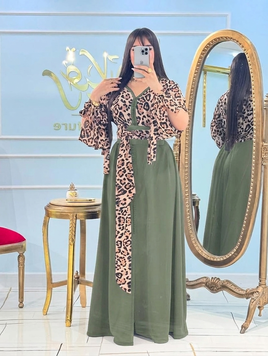 kaftan moderne imprime leopard