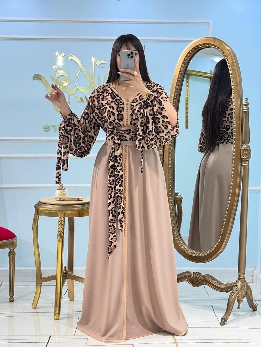 kaftan moderne imprime leopard