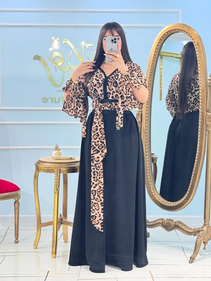 kaftan moderne imprime leopard