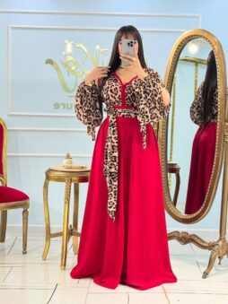 kaftan moderne imprime leopard