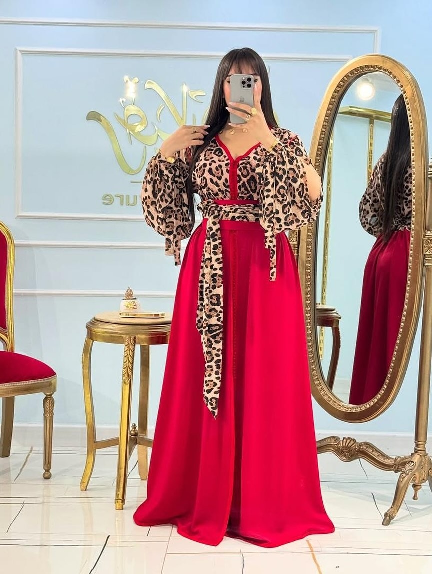 kaftan moderne imprime leopard