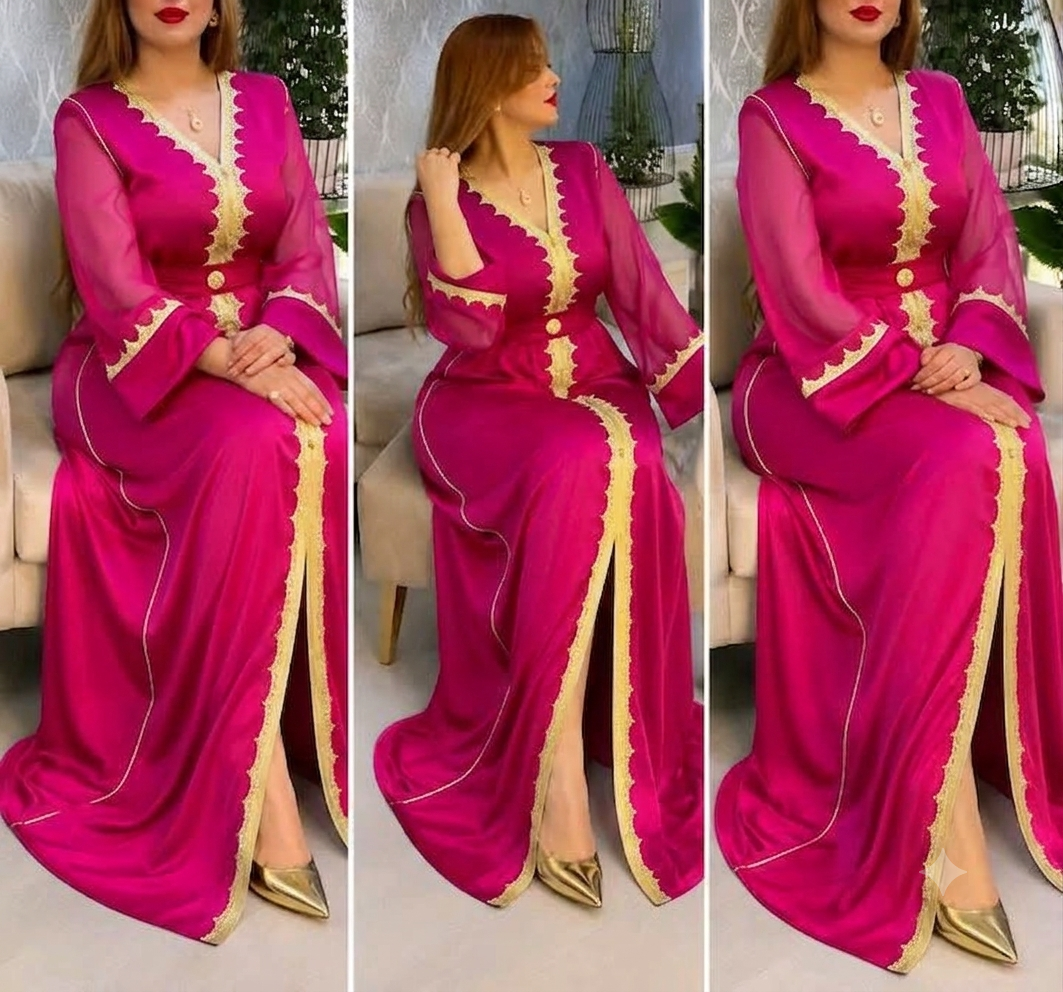 Caftan soie 4 files